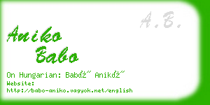 aniko babo business card